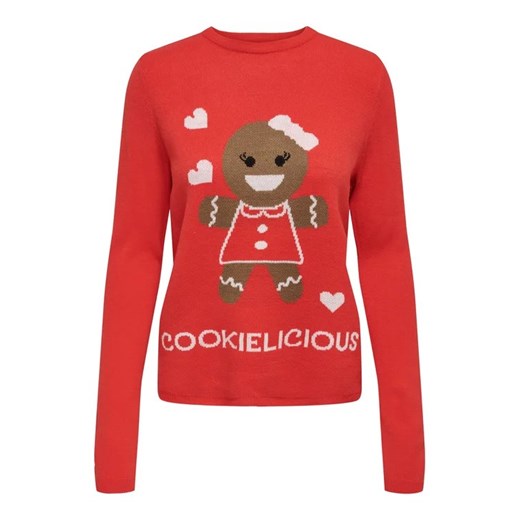 ONLY Sweter 15303268 Czerwony Regular Fit M MODIVO wyprzedaż