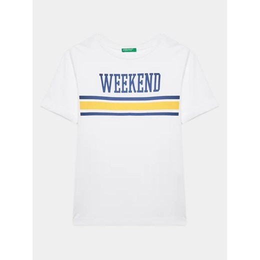 United Colors Of Benetton T-Shirt 3096C10BO Biały Regular Fit United Colors Of Benetton 130 MODIVO