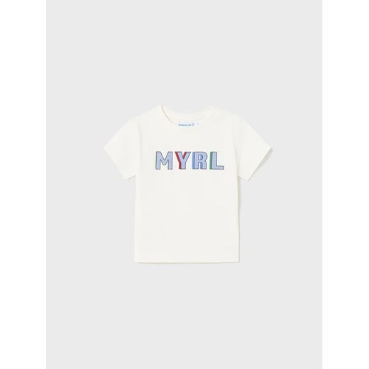 Mayoral T-Shirt 106 Biały Regular Fit ze sklepu MODIVO w kategorii Koszulki niemowlęce - zdjęcie 168476881