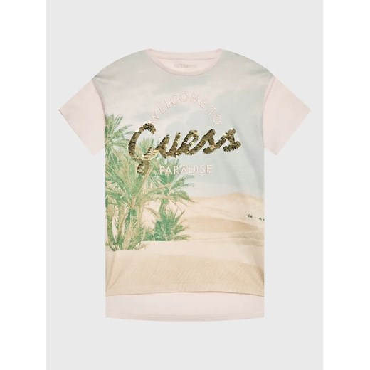 Guess T-Shirt J3GI16 K6XN3 Beżowy Oversize ze sklepu MODIVO w kategorii T-shirty chłopięce - zdjęcie 168477760