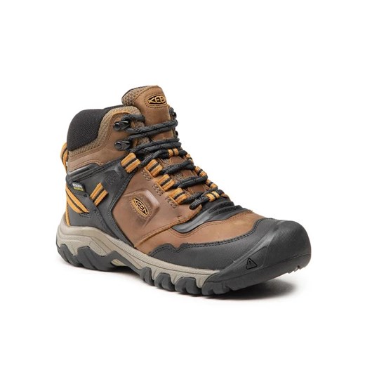 Keen Trekkingi Ridge Flex Mid Wp M 1025666 Brązowy ze sklepu MODIVO w kategorii Buty trekkingowe męskie - zdjęcie 168478730
