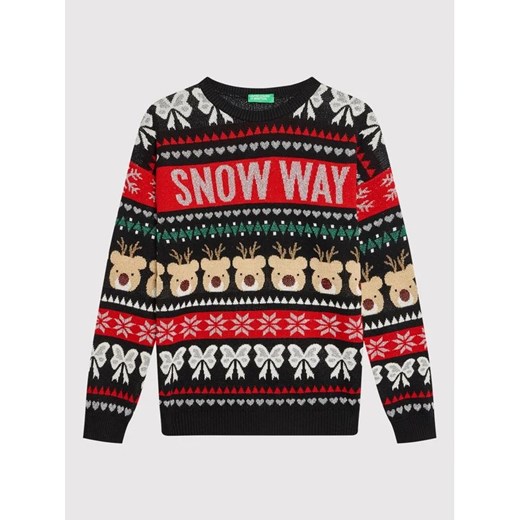 United Colors Of Benetton Sweter 1194Q1134 Czarny Regular Fit United Colors Of Benetton 120 MODIVO
