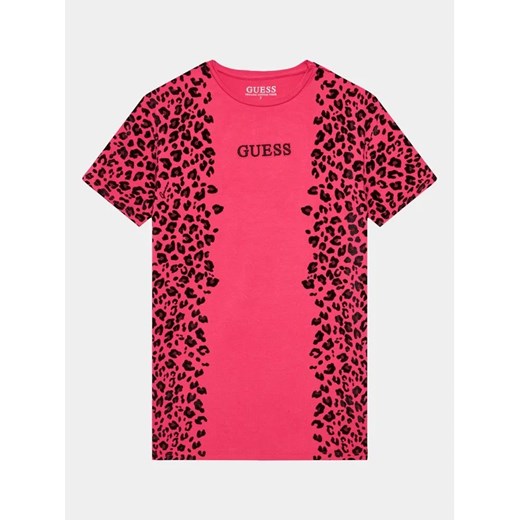 Guess T-Shirt J3BI21 J1314 Różowy Oversize ze sklepu MODIVO w kategorii Bluzki dziewczęce - zdjęcie 168480074
