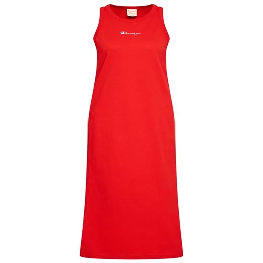 Champion Sukienka codzienna Ribbed Insert Script Logo 112742 Czerwony Regular Champion M okazja MODIVO
