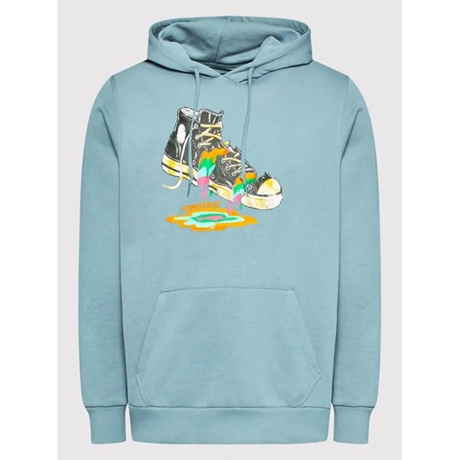 Converse Bluza Paint Drip Graphic 10022937-A03 Niebieski Regular Fit Converse S MODIVO