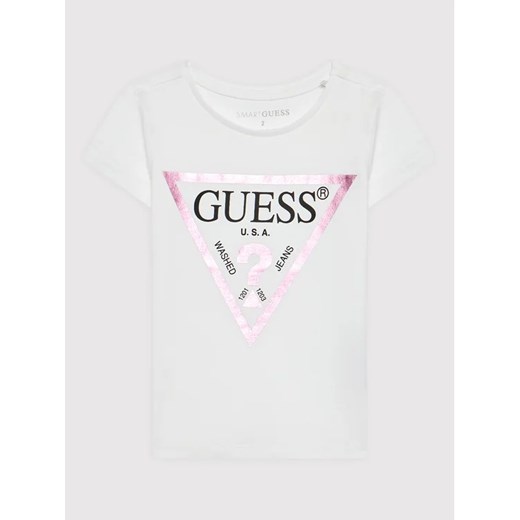 Guess T-Shirt K73I56 K8HM0 Biały Regular Fit ze sklepu MODIVO w kategorii Koszulki niemowlęce - zdjęcie 168480464