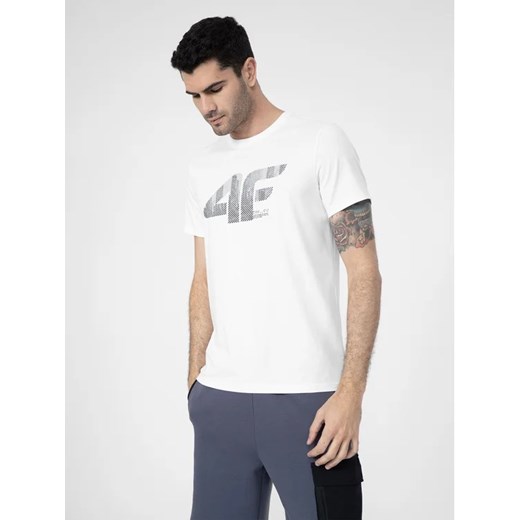 4F T-Shirt 4FSS23TTSHM309 Biały Regular Fit ze sklepu MODIVO w kategorii T-shirty męskie - zdjęcie 168480681