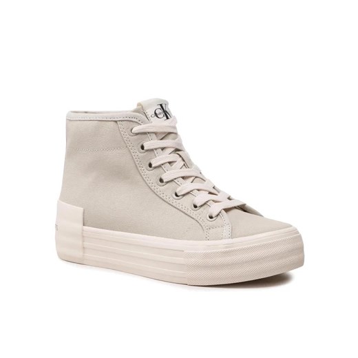 Calvin Klein Jeans Sneakersy Vulc Flatform Bold Essential YW0YW01031 Beżowy 39 promocyjna cena MODIVO