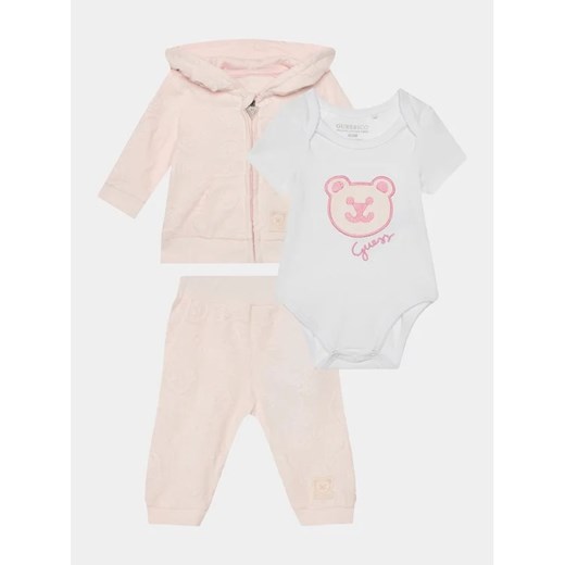 Guess Komplet dziecięcy H4RW14 KBU64 Różowy Regular Fit ze sklepu MODIVO w kategorii Komplety niemowlęce - zdjęcie 168483301