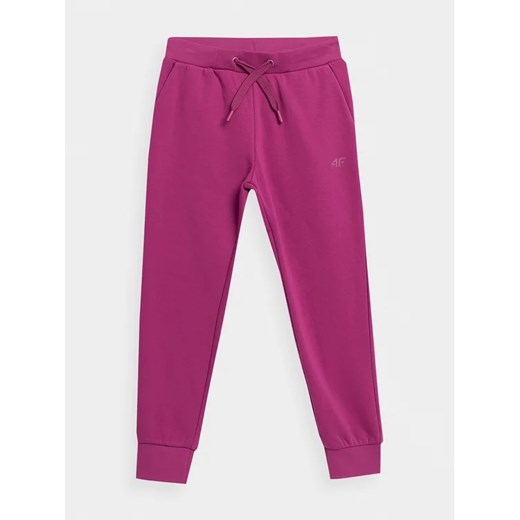 4F Spodnie dresowe 4FJAW23TTROF515 Różowy Regular Fit ze sklepu MODIVO w kategorii Spodnie dziewczęce - zdjęcie 168483913