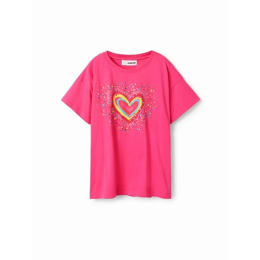 Desigual T-Shirt 23SGTK20 Różowy Regular Fit Desigual 5_6Y MODIVO okazja