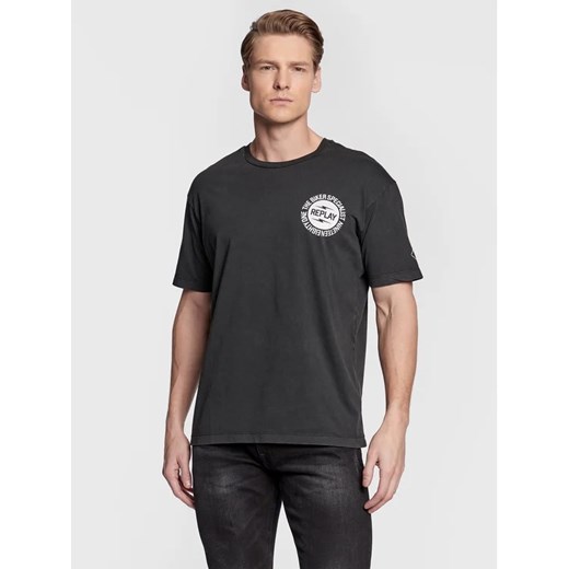 Replay T-Shirt M6488.000.22658LM Czarny Relaxed Fit ze sklepu MODIVO w kategorii T-shirty męskie - zdjęcie 168485130