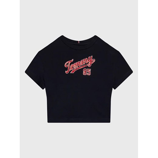 Tommy Hilfiger T-Shirt KG0KG07087 M Granatowy Regular Fit ze sklepu MODIVO w kategorii Bluzki dziewczęce - zdjęcie 168486454