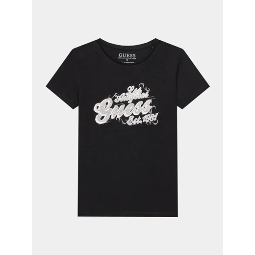 Guess T-Shirt J3BI03 J1314 Czarny Regular Fit ze sklepu MODIVO w kategorii Bluzki dziewczęce - zdjęcie 168487263