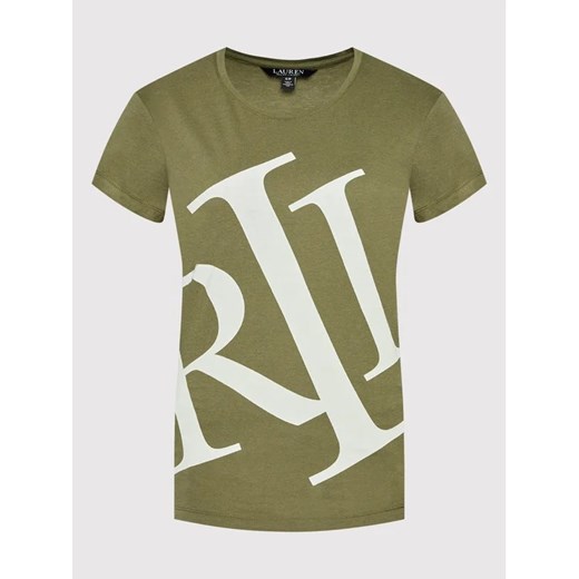 Lauren Ralph Lauren T-Shirt 200872038003 Zielony Regular Fit XS promocyjna cena MODIVO