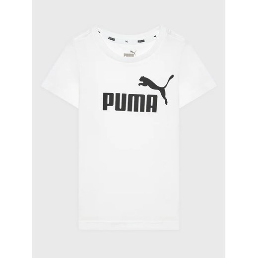 Puma T-Shirt Essentials Logo 586960 Biały Regular Fit ze sklepu MODIVO w kategorii T-shirty chłopięce - zdjęcie 168489913