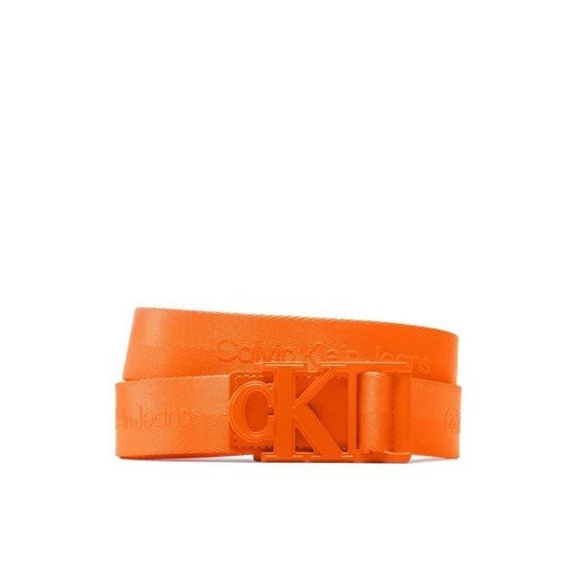 Calvin Klein Jeans Pasek Męski Monogram Logo Webbing Belt 35Mm K50K510475 Pomarańczowy ze sklepu MODIVO w kategorii Paski męskie - zdjęcie 168490020