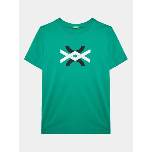 United Colors Of Benetton T-Shirt 3I1XC10BI Zielony Regular Fit ze sklepu MODIVO w kategorii T-shirty chłopięce - zdjęcie 168490944