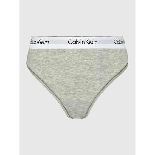Calvin Klein Underwear Stringi 000QF5117E Szary ze sklepu MODIVO w kategorii Majtki damskie - zdjęcie 168491173