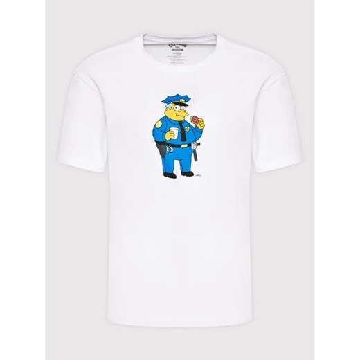 Billabong T-Shirt SIMPSONS Wiggum Donut C1SS88 BIP2 Biały Regular Fit Billabong M MODIVO