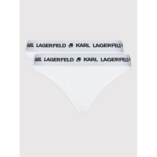 KARL LAGERFELD Komplet 2 par fig klasycznych Logo Set 211W2127 Biały ze sklepu MODIVO w kategorii Majtki damskie - zdjęcie 168494033