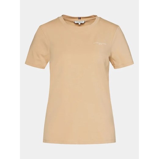 Tommy Hilfiger T-Shirt 1985 Reg Mini Corp Logo C-Nk Ss WW0WW37877 Beżowy Regular Tommy Hilfiger XXS MODIVO