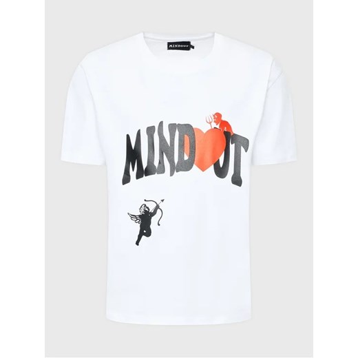 Mindout T-Shirt Unisex Heart Biały Oversize ze sklepu MODIVO w kategorii Bluzki damskie - zdjęcie 168494663