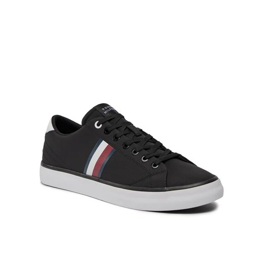 Tommy Hilfiger Sneakersy Th Hi Vulc Low Stripes Mesh FM0FM04946 Czarny Tommy Hilfiger 43 MODIVO wyprzedaż