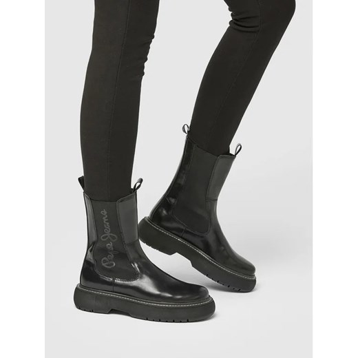 Pepe Jeans Botki PLS50504 Czarny Pepe Jeans 38 wyprzedaż MODIVO