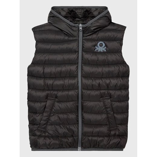 United Colors Of Benetton Kamizelka 2TWDCJ007 Czarny Regular Fit United Colors Of Benetton 140 MODIVO