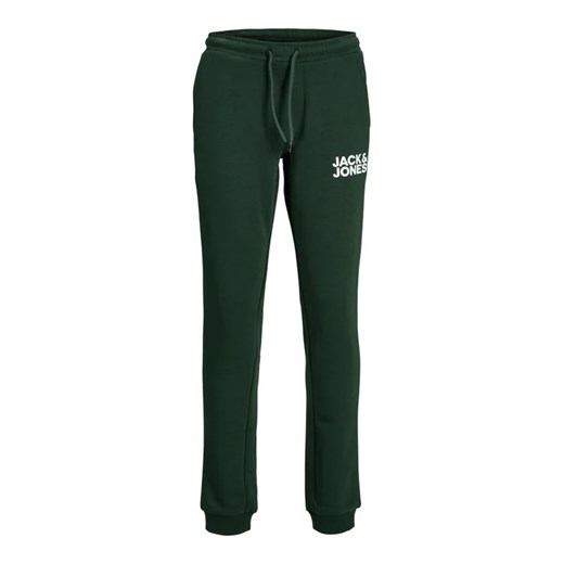 Jack&Jones Junior Spodnie dresowe 12179798 Zielony Slim Fit ze sklepu MODIVO w kategorii Spodnie chłopięce - zdjęcie 168498134