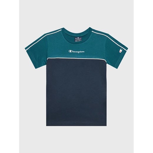 Champion T-Shirt Piping Block 306148 Granatowy Regular Fit ze sklepu MODIVO w kategorii T-shirty chłopięce - zdjęcie 168498340