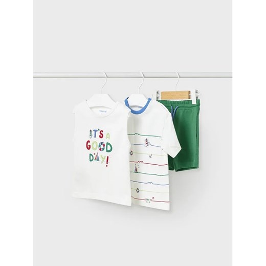 Mayoral Komplet t-shirt, top i spodenki 1648 Kolorowy Regular Fit ze sklepu MODIVO w kategorii Komplety niemowlęce - zdjęcie 168498763
