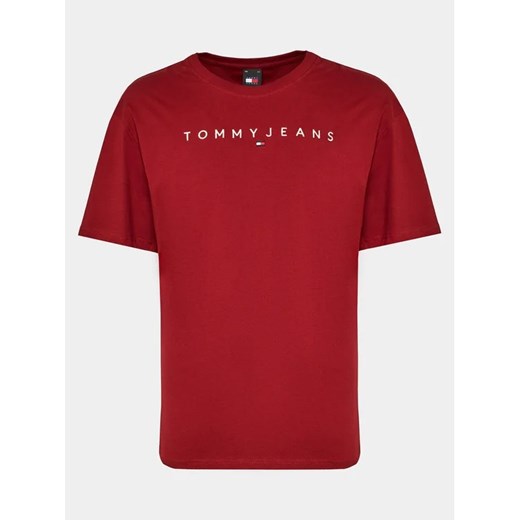 Tommy Jeans T-Shirt Linear Logo DM0DM17993 Czerwony Regular Fit Tommy Jeans XS MODIVO