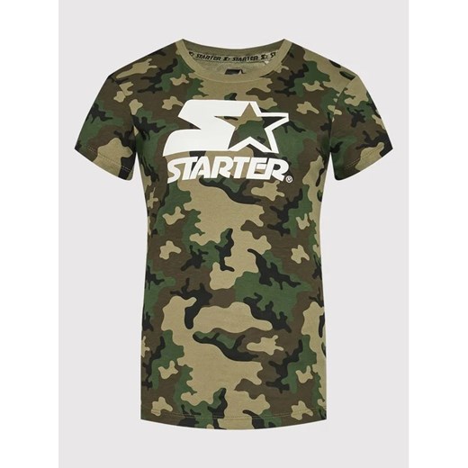 Starter T-Shirt SDG-005-BD Zielony Regular Fit Starter S okazyjna cena MODIVO
