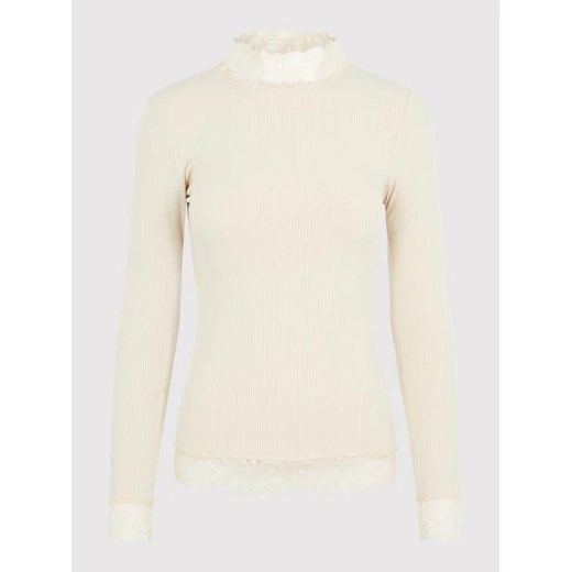 YAS Bluzka Elle 26024677 Beżowy Slim Fit Yas XL MODIVO