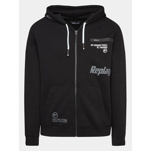 Replay Bluza M6706.000.21842 Czarny Regular Fit Replay XXL wyprzedaż MODIVO