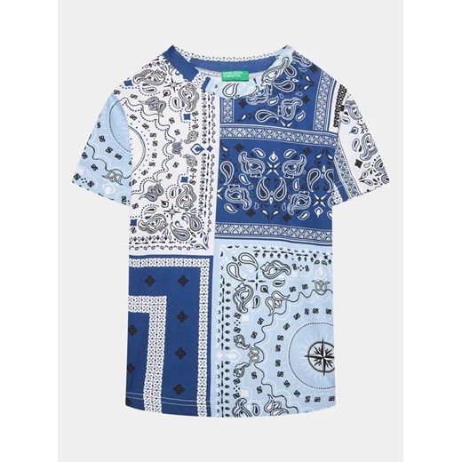 United Colors Of Benetton T-Shirt 3OVTC10BS Niebieski Regular Fit ze sklepu MODIVO w kategorii T-shirty chłopięce - zdjęcie 168501430