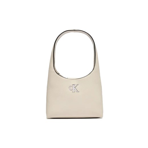 Calvin Klein Jeans Torebka Minimal Monogram Shoulder Bag K60K610843 Écru ze sklepu MODIVO w kategorii Torby Shopper bag - zdjęcie 168502571