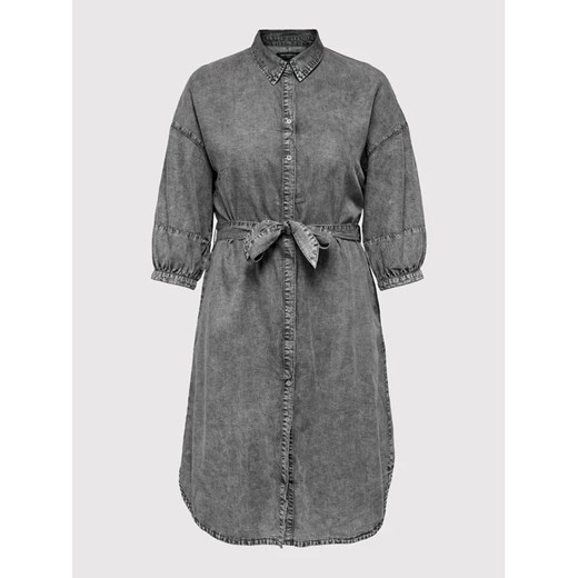ONLY Carmakoma Sukienka jeansowa Lea 15259127 Szary Regular Fit 46 MODIVO