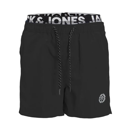 Jack&Jones Junior Szorty kąpielowe 12228535 Czarny Regular Fit Jack&jones Junior 128 MODIVO