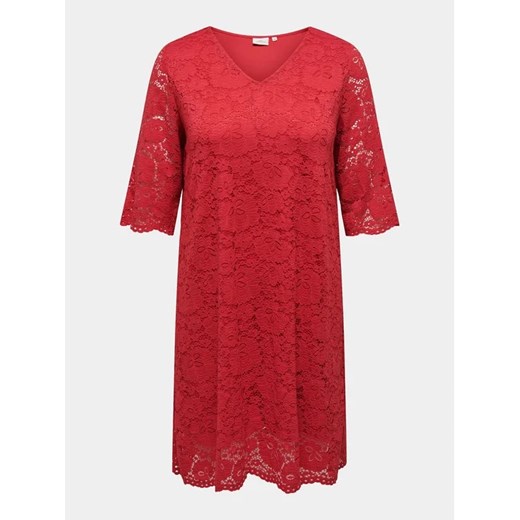 ONLY Carmakoma Sukienka koktajlowa Summer 15309315 Czerwony Regular Fit 42 MODIVO