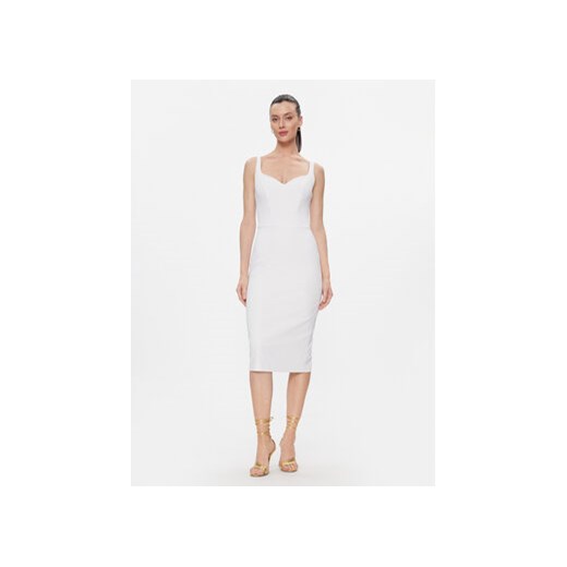 Elisabetta Franchi Sukienka koktajlowa AB-544-41E2-V360 Biały Slim Fit ze sklepu MODIVO w kategorii Sukienki - zdjęcie 168505233
