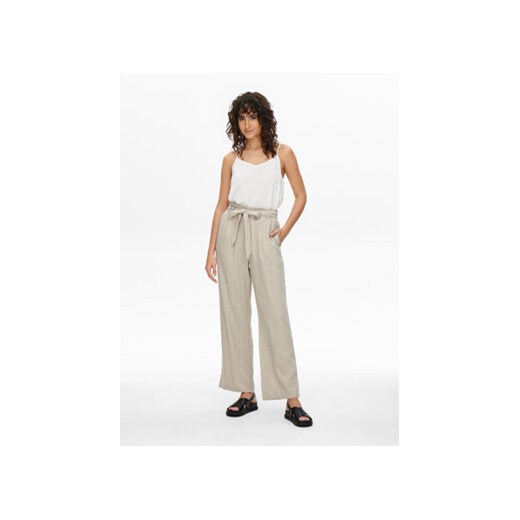 JDY Spodnie materiałowe 15254626 Beżowy Loose Fit ze sklepu MODIVO w kategorii Spodnie damskie - zdjęcie 168505401