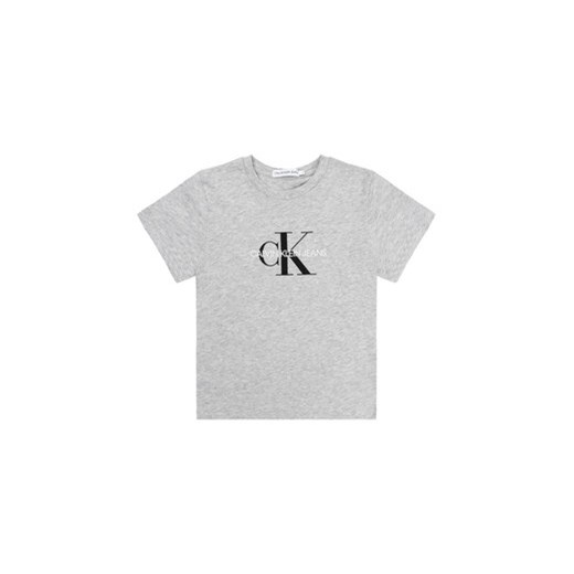 Calvin Klein Jeans T-Shirt Monogram Logo IU0IU00068 Szary Regular Fit ze sklepu MODIVO w kategorii T-shirty chłopięce - zdjęcie 168505623