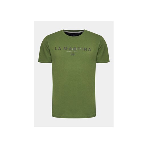La Martina T-Shirt WMR005 JS206 Zielony Regular Fit La Martina L promocja MODIVO