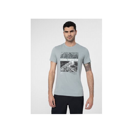 4F T-Shirt 4FSS23TTSHM490 Szary Regular Fit ze sklepu MODIVO w kategorii T-shirty męskie - zdjęcie 168505764