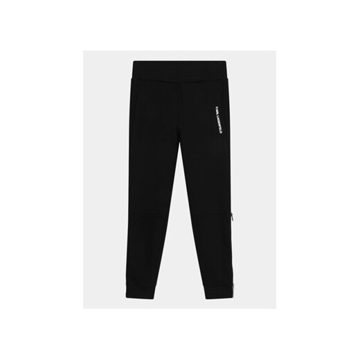 Karl Lagerfeld Kids Spodnie dresowe Z24162 S Czarny Regular Fit 10Y okazyjna cena MODIVO