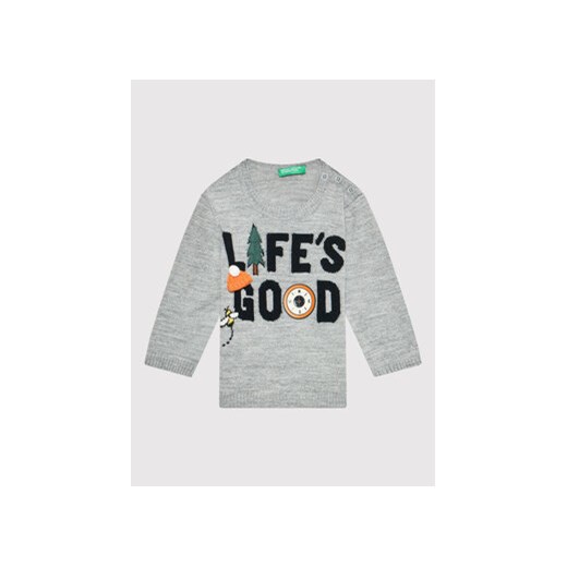 United Colors Of Benetton Sweter 1170Q1117 Szary Regular Fit United Colors Of Benetton 98 wyprzedaż MODIVO