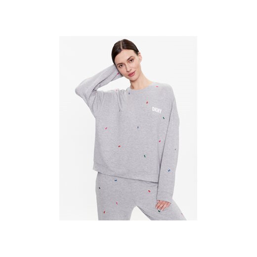 DKNY Koszulka piżamowa YI2422627 Szary Regular Fit ze sklepu MODIVO w kategorii Piżamy damskie - zdjęcie 168506584